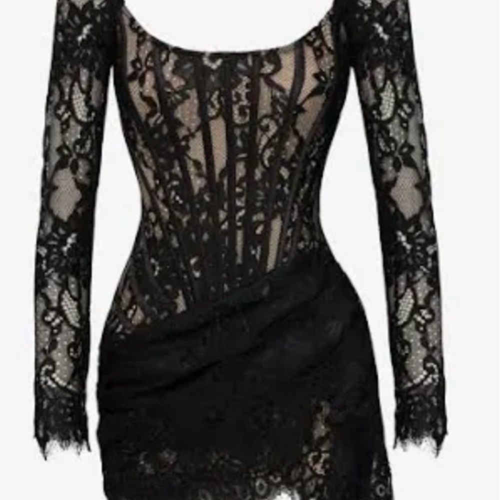 Chic Black Lace Long Sleeve Dress